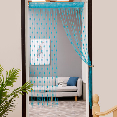 

Gobestart 50x200cm Love Heart String Curtain Window Door Divider Sheer Curtain Valance