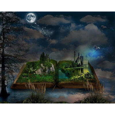 

5D DIY Full Drill Diamond Painting Night Scene of the Book Cross Stitch Kit