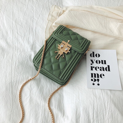 

Summer small fragrance mobile phone bag handbags new 2019 Korean version of the wild single shoulder slung fashion chain small square bag