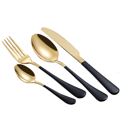 

Toponeto 4PCS Set Stainless Steel Upscale Dinnerware Flatware Cutlery Fork Spoon