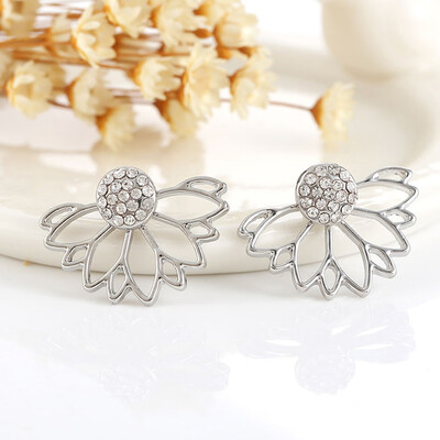 

Diamond Pretty Double-sided Earrings Perfect Simple Silver Irregular Handmade Gold Earrings And