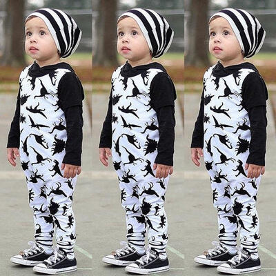 

Toddler Baby Boy Girl Hooded Dinosaur Animal Romper Jumpsuit Outfits Clothes