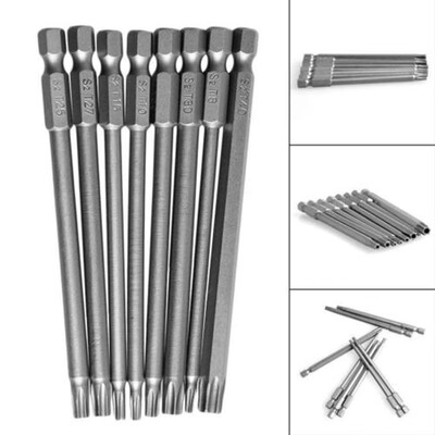 

8X Torx Screwdriver Bit Set Hex Security Magnetic Head 100MM Extra Long T8-T40 Z