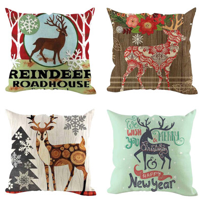 

Tailored 4Pcs Christmas Pillow Cover Pillowcases Decorative Sofa Cushion Cover Decoration