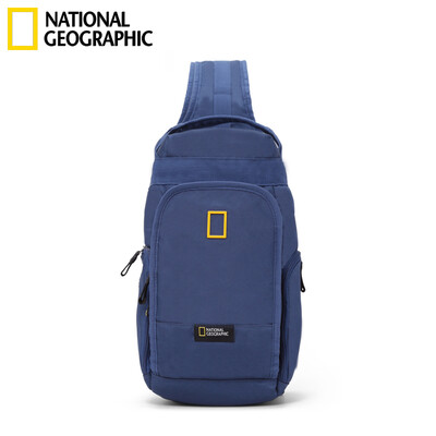 

National Geographic National Geographic chest bag mens shoulder bag diagonal cross bag Messenger multi-function sports pockets tide silver gray