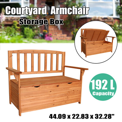 

Nice Fir Wood Courtyard Armchair Storage Box Orange Red