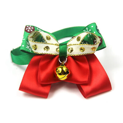 

Pet Bow Tie Neckties for Cats & Small Dogs Pet Dog Cat Apparel Collar Necklace Jewelry With Gold Bell Christmas Costume Outfits