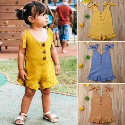 

Kleinkind Kinder Baby Mädchen Sommer Kleidung Rüschen Strampler Overalls Outfits