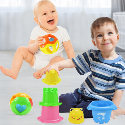 

Siaonvr Funny Stacking Cups Animal Jingle Ball Outdoor Beach Bathtub Toy For Chidren