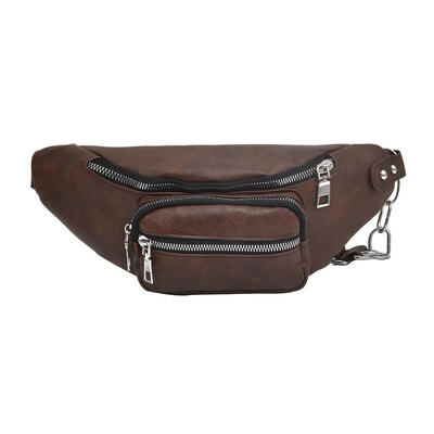 

Punk Women Shoulder Waist Zipper Bags Leather Large Messenger Chest Bags