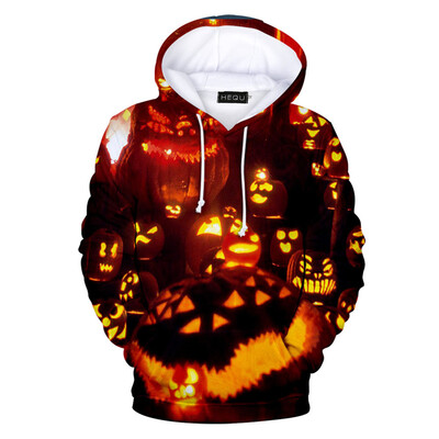 

2019 Fashion Men Halloween Hoodie Graphic Printed Sweatshirt Hooded Long Sleeve Hoodie Halloween 3D Sweatshirt