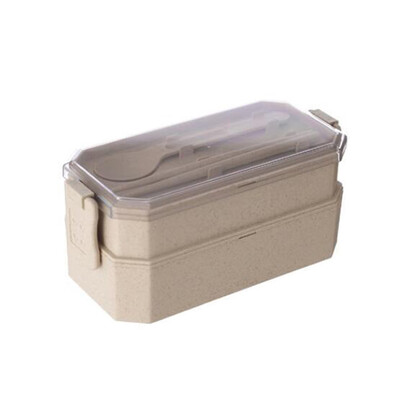 

Healthy Material 2 Layer BPA Free & FDA Approved & Leak Proof Bento Boxes with Reusable Cutlery