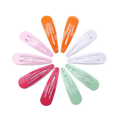 

10pcsset Solid Snap Hair Clips Metal Kids Girls Hairpins Casual Headwear