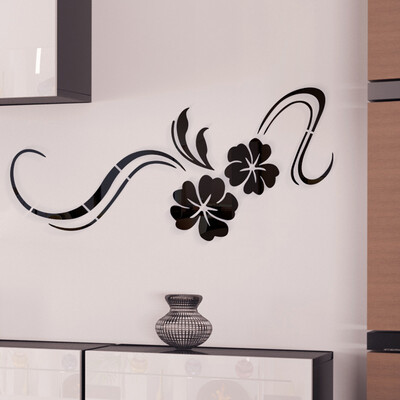 

〖Follure〗3D Modern Mirror Flowers Vinyl Removable Wall Sticker Decal Home Decor Art BK