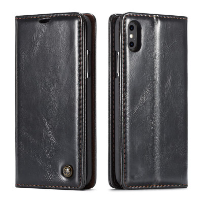 

CaseMe New Phone Cases Original Brand Leather Business Auto Flip Card slot Wallet Case For iphone Xs MAX 65" Phone Cover