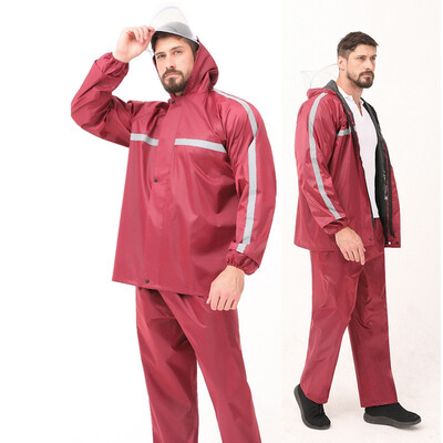 

Raincoat Suit Impermeable Men Hooded Detachable Double Cap Motorcycle Poncho Motorcycle Rainwear -3XL Hiking Fishing Rain Gear