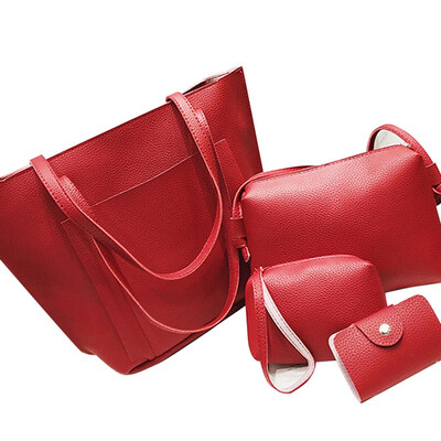 

Summer Fashion Women Leather Shoulder Bag Handbag Satchel Tote Bag Pure Color Big Bags Coin Purse