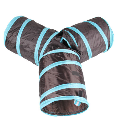 

Cat Toy Tunnel Foldable Pet Kitten Rabbit Funny Play 3 Way Tunnel Toys