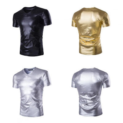 

New Fashion Summer Men´s Slim Fit V-Neck Short Sleeve Muscle Tee Shirts Casual T-shirt Tops