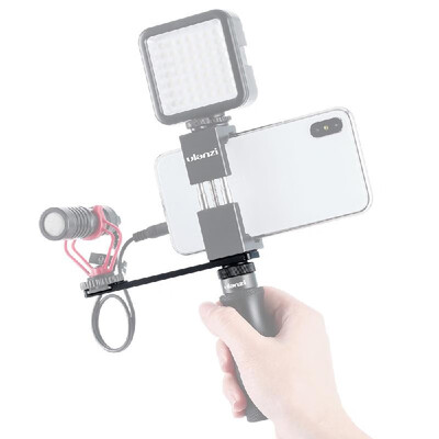 

Ulanzi PT-7 Universal Aluminum Alloy Cold Shoe Stand Bracket Vlogging Microphone Extension Plate with 14 Inch Screw Mounts for iP