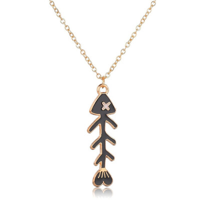 

2019 Women Fashion Pendant Necklace Fish Bone Design Alloy Jewelry Gifts Trendy Necklace Jewelry Charm Animal Wedding Jewelry