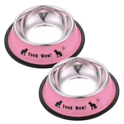 

Fashion Stainless Steel Anti-skid Dog Cat Food Water Bowl Pet Feeding Tool