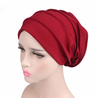 

Female Hat Indian Muslim Lady Vintage Solid Cancer Hat Makeup Cap Chemotherapy Cap 6 Colors