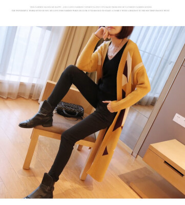 

Extra thick sweater 2018 autumnwinter South Korea version of the long&large size knitted cardigan