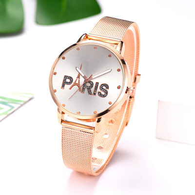 

RM Simpl Stylish Paris Alphabet Plate Without Digital Scale Ladies Quartz Watch