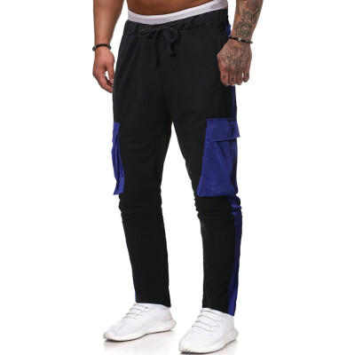 

Gobestart Summer Mens Splicing Strapped Summer Solid Color Sport Pants Casual Trousers