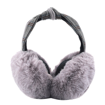 

Tailored Women Foldable Winter Earmuffs Faux Fur Hamburger Ear Warmer Plush Headgear