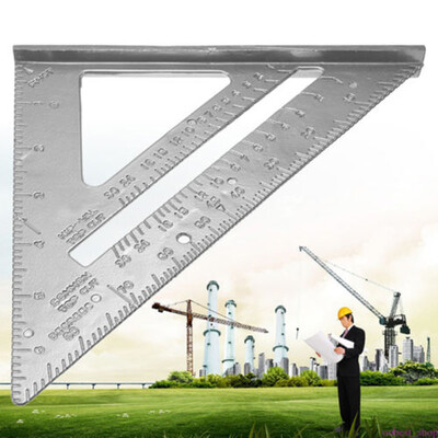 

New Aluminum Alloy Tri Square Speed 7" Triangle Ruler Protractor Miter Framing