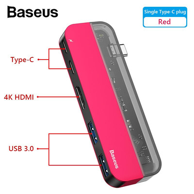 

Baseus Transparent Series Type-C to HDMIUSB30Type-C Multifunctional HUB Adapte for tablets dual Type-C HUB for MacBook Pro