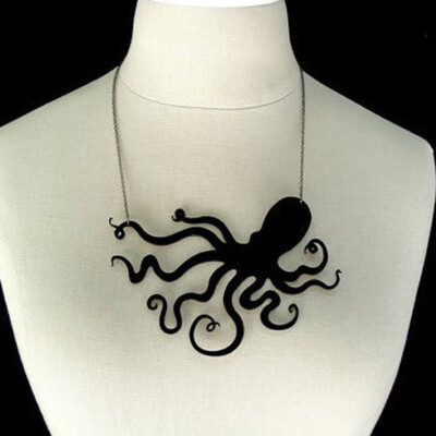 

Squid Womens Necklace Nightclub Novelty Vintage Fashion Cute Sweater Chain Jellyfish