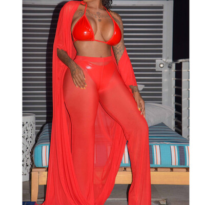 

Women Beach Mesh Sheer Bikini Cover Up Swimwear Bathing Pants Trousers -2XL