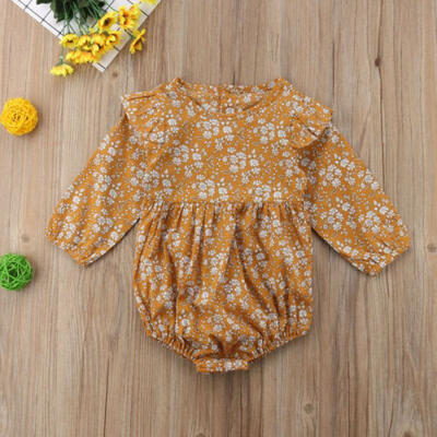 

Canis Toddler Kid Baby Girls Long Sleeve Floral Romper Bodysuit Jumpsuit Outfits