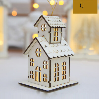 

〖Follure〗Christmas Decorations Led Luminous Cabins Pendant Christmas Table Ornaments