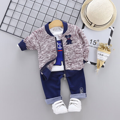 

Autumn Baby Boys Long Sleeve Crtoon Print TopsCoatDenim Pants Trouser Costume Set