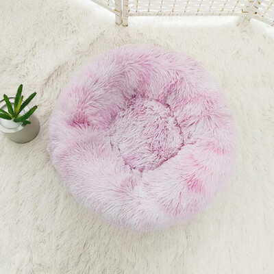 

Gobestart Dog Round Cat Winter Warm Sleeping Bag Long Plush Soft Pet Bed Calming Bed
