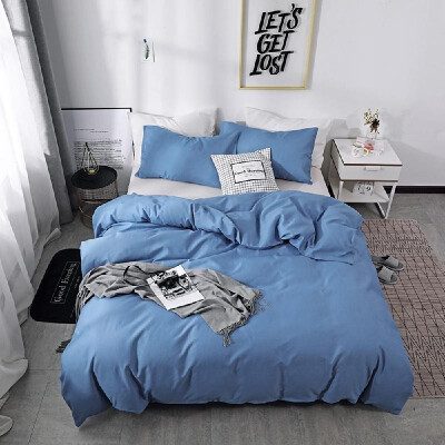 

Modern Simple Style Faddish Solid Color Sanding Two-Piece Suit Quilt Cover Pillowcase Beddings AU-Single Model Black