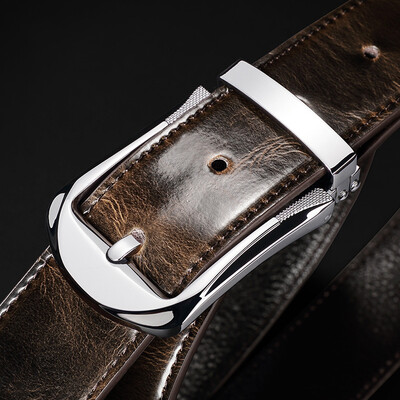 

Factory mens belt leather pin buckle casual belt mens youth&high-end business pants belt can be customized