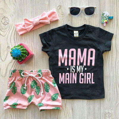 

Newborn Kids Baby Girl Summer Outfit Clothes T-shirt TopPantsTrousers 2PCS Set