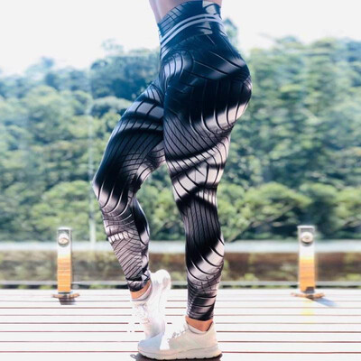 

Net red European&American style digital printing bodybuilding yoga pants high waist beautiful hip sports tights yoga hip fitne