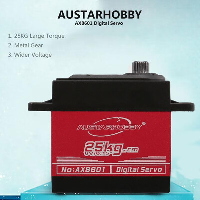 

2pcs AUSTARHOBBY AX8601 Digital Servo 25KG Metal Gear High Torque Waterproof for RC Traxxas HSP Car Boat Helicopter Robot Airplane