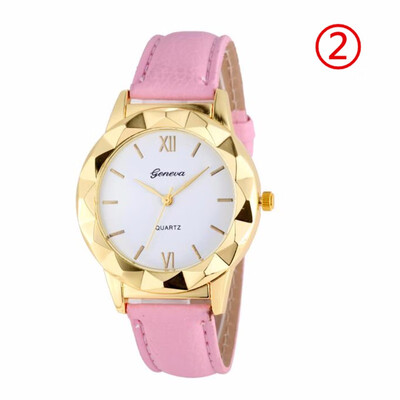 

Hot Selling Women Watches Geneva Irregular Dial Ladies Simple Quartz Wristwatch Featured Leather Strap Clock Relogio Feminino