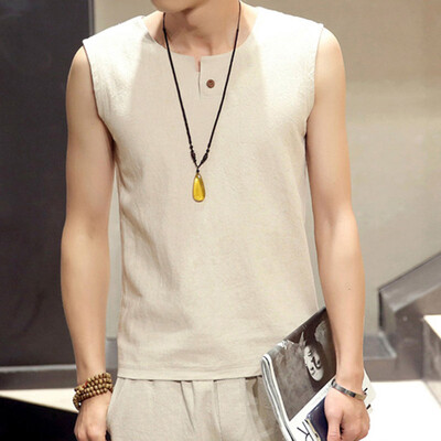 

Toponeto Summer Mens Casual Fashion Wild Solid Color Button Vest