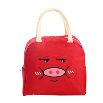 

Cute Pig Print Thermal Insulation Office Picnic Food Bento Lunch Tote Bag Pouch