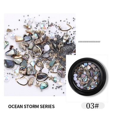 

Toponeto Nail Shell Slice Shell Stone Shard Pearl Micro Drill Mixed Nail Ornament