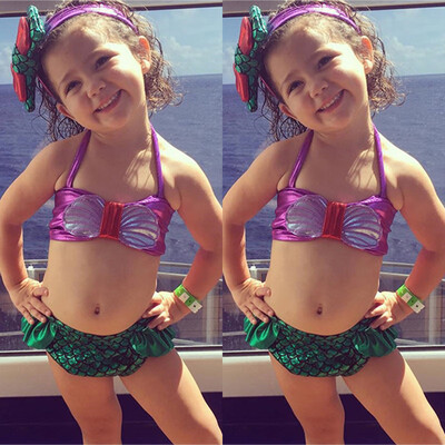 

Toddler Baby Girls Kids Mermaid Summer Beach Swimwear Swimsuit Bikini Playsuit