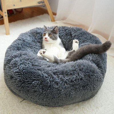 

Soft Plush Round Pet Bed Cat Soft Bed Cat Bed for Cats Small Dogs